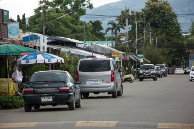 Chiangmai, Tayland - 13 Temmuz 2018: Kam Tieng ağaç Pazar. Büyük ağaç Market Chiangmai City.