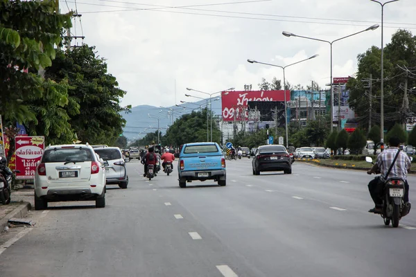 Chiangmai Tailandia Julio 2018 Coche Tráfico Carretera Ciudad Foto Carretera — Foto de Stock