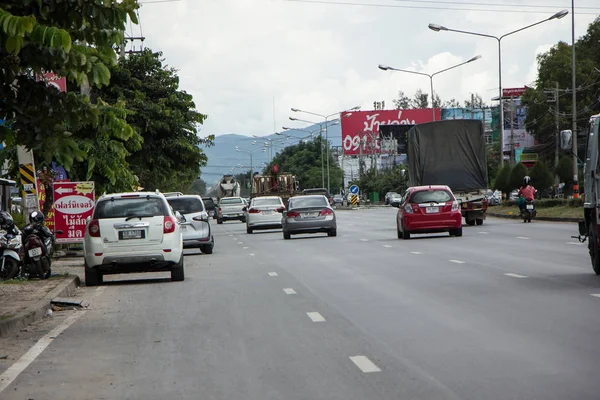 Chiangmai Tailandia Julio 2018 Coche Tráfico Carretera Ciudad Foto Carretera — Foto de Stock