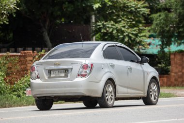 Chiangmai, Tayland - 28 Haziran 2018: Özel araba, Chevrolet sonic. Fotoğrafa yol no.121 8 km şehir merkezine Chiangmai, Tayland.