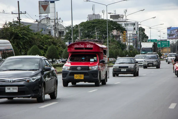 Чиангмай Таиланд Июля 2018 Года Orange Mini Truck Taxi Chiangmai — стоковое фото