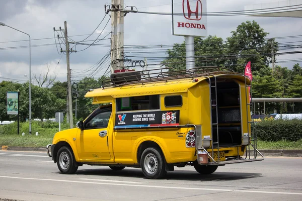 Chiangmai Tailândia Julho 2018 Amarelo Mini Caminhão Táxi Chiangmai Serviço — Fotografia de Stock