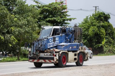 Chiangmai, Tayland - 13 Temmuz 2018: Tadano Vinç kamyon Cj vinç şirketin. Fotoğraf Road Hayır 121 hakkında 8 km şehir merkezine Chiangmai, Tayland.