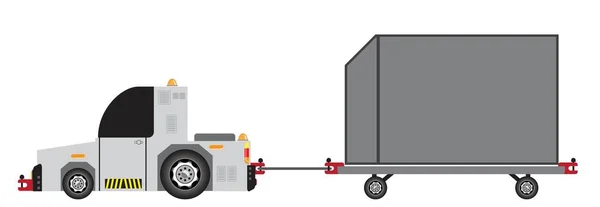 机场行李牵引卡车载体和拖车 — 图库矢量图片