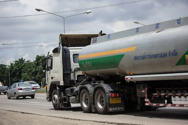 Чіанг Травня Таїланд 2018 Липня Volvo Причепа Вантажівки Масляний Бак — стокове фото