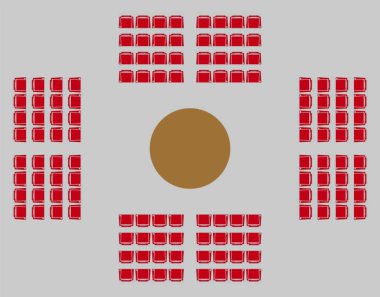 Üstten görünüm göstermek koltuk Hall vektör ve illüstrasyon