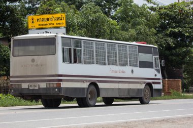 Chiangmai, Tayland - 23 Temmuz 2018: Ceza Amirliği, hapishane otobüsü. Fotoğrafa yol no.121 8 km şehir merkezine Chiangmai, Tayland.