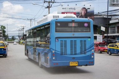 Chiangmai, Tayland - 8 Ağustos 2018: Rtc Blk otobüs veya Chiangmai akıllı otobüs. Şehir ücretsiz Wi-Fi otobüs ve bilet için Transit tavşan kartımı kullan hizmetinde.