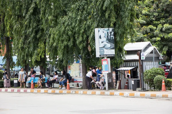 Chiangmai Thaiföld Augusztus 2018 Busz Személyszállítás Chiangmai Megállónál Kell Leszállnia — Stock Fotó