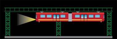 Düz süspansiyon tasarımı tren vektör ve illüstrasyon