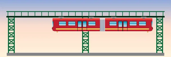 Plano Design Suspensión Ferroviaria Vector Ilustración — Archivo Imágenes Vectoriales