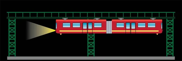 Design Piatto Del Vettore Ferroviario Sospensione Illustrazione — Vettoriale Stock