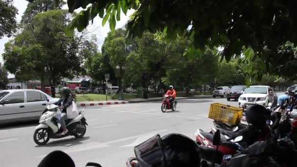 Chiangmai Tayland Ağustos 2018 Araba Trafik Chiangmai Şehir Yol — Stok video