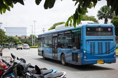 Chiangmai, Tayland - 10 Ağustos 2018: Rtc Blk otobüs veya Chiangmai akıllı otobüs. Şehir ücretsiz Wi-Fi otobüs ve bilet için Transit tavşan kartımı kullan hizmetinde.