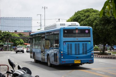 Chiangmai, Tayland - 10 Ağustos 2018: Rtc Blk otobüs veya Chiangmai akıllı otobüs. Şehir ücretsiz Wi-Fi otobüs ve bilet için Transit tavşan kartımı kullan hizmetinde.