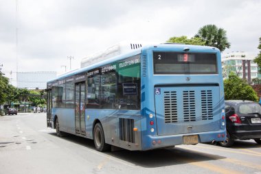 Chiangmai, Tayland - 10 Ağustos 2018: Rtc Blk otobüs veya Chiangmai akıllı otobüs. Şehir ücretsiz Wi-Fi otobüs ve bilet için Transit tavşan kartımı kullan hizmetinde.