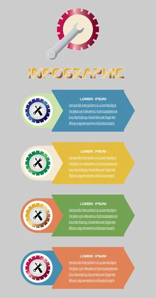 Wektorowych Ilustracji Inżynierii Mechanicznej Infografikę Projekt Koncepcja Biznesowa — Wektor stockowy