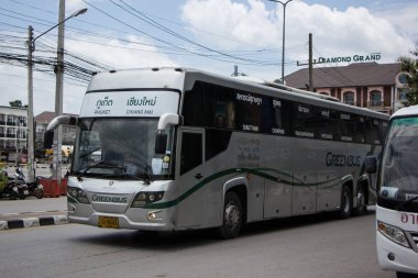 Chiangmai, Tayland - 8 Ağustos 2018: Otobüs Greenbus şirketi. Yeşil otobüs otobüs Sevice Kuzey Bölgesi Tayland için büyük şirketidir.