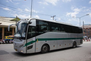 Chiangmai, Tayland - 8 Ağustos 2018: Otobüs Greenbus şirketi. Yeşil otobüs otobüs Sevice Kuzey Bölgesi Tayland için büyük şirketidir.