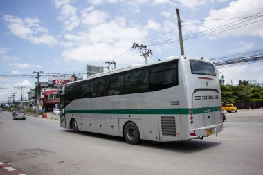 Chiangmai, Tayland - 8 Ağustos 2018: Otobüs Greenbus şirketi. Yeşil otobüs otobüs Sevice Kuzey Bölgesi Tayland için büyük şirketidir.