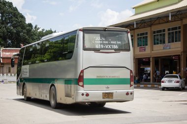 Chiangmai, Tayland - 8 Ağustos 2018: Otobüs Greenbus şirketi. Yeşil otobüs otobüs Sevice Kuzey Bölgesi Tayland için büyük şirketidir.
