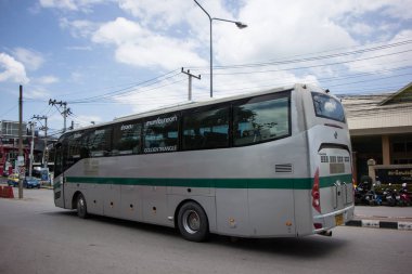 Chiangmai, Tayland - 8 Ağustos 2018: Otobüs Greenbus şirketi. Yeşil otobüs otobüs Sevice Kuzey Bölgesi Tayland için büyük şirketidir.