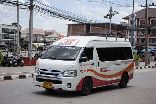 Chiangmai, Thailand - August  8 2018: Prempracha company van. Route Mae hong son and Chiangmai. Photo at Chiangmai bus station, thailand.