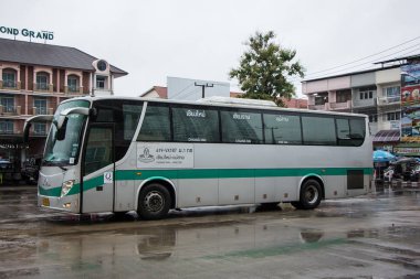 Chiangmai, Tayland - 18 Ağustos 2018: Otobüs Greenbus şirketi. Yeşil otobüs otobüs Sevice Kuzey Bölgesi Tayland için büyük şirketidir.