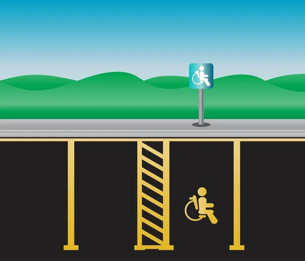 Wyłączyć Parking Lanscape Wektorowych Ilustracji — Wektor stockowy