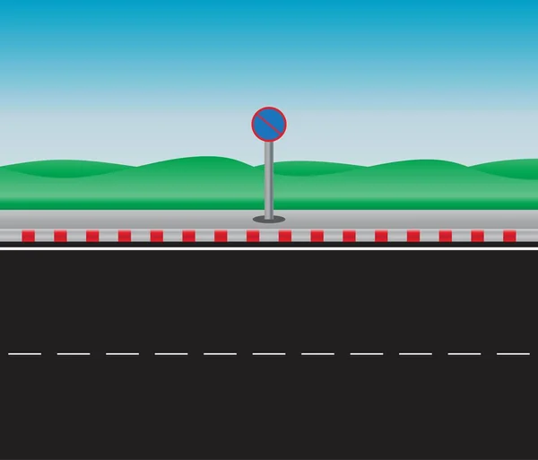 没有道路和景观背景向量的停车标志 — 图库矢量图片