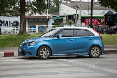 Chiangmai, Tayland - 10 Ağustos 2018: Özel araç, İngiliz otomotiv Mg3 ürün. Chiangmai şehrinde yolda fotoğraf.