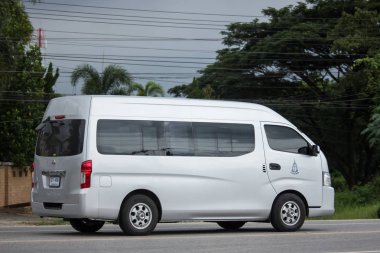 Chiangmai, Tayland - 6 Ağustos 2018: Özel Nissan Urvan Van araç. Yol no.121 şehir merkezine Chiangmai Tayland hakkında 8 km, fotoğraf.