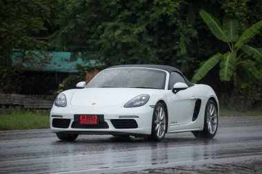 Chiangmai, Tayland - 6 Ağustos 2018:: özel süper araba, Porsche. Yol no.1001, Chiangmai iş alanı 8 km.