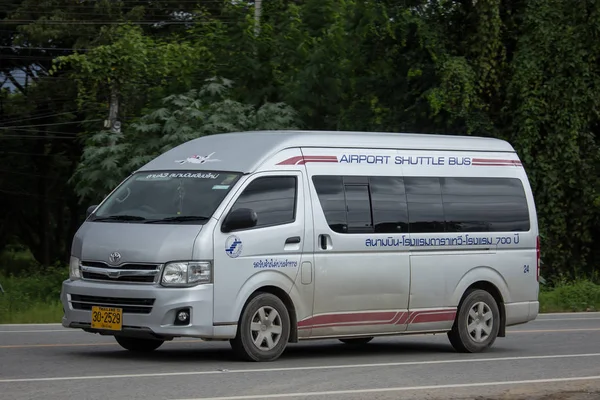 Chiangmai, Thailand - August  6 2018: Airport Shuttle Bus Van, Service for Passenger of Airport from or to Hotel. Photo at road no.121 about 8 km from downtown Chiangmai, thailand.