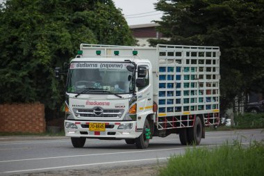 Chiangmai, Tayland - 6 Ağustos 2018: Özel Hino kargo kamyon. Fotoğrafa yol no.1001 8 km şehir merkezine Chiangmai, Tayland.