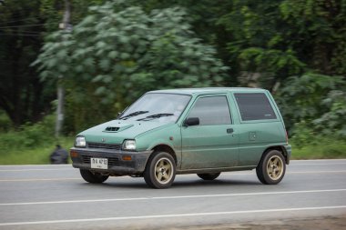 Chiangmai, Tayland - 6 Ağustos 2018: Özel Small şehir otomobili, Daihatsu Mira. Fotoğraf Road Hayır 121 hakkında 8 km şehir merkezine Chiangmai, Tayland.