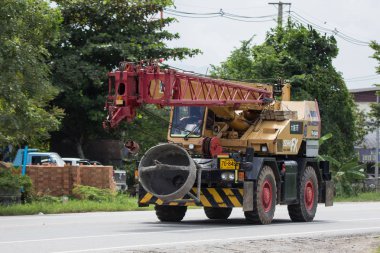 Chiangmai, Tayland - 7 Ağustos 2018: Tadano Vinç kamyon Cj vinç şirketin. Fotoğraf Road Hayır 121 hakkında 8 km şehir merkezine Chiangmai, Tayland.