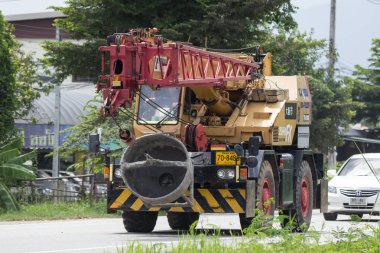 Chiangmai, Tayland - 7 Ağustos 2018: Tadano Vinç kamyon Cj vinç şirketin. Fotoğraf Road Hayır 121 hakkında 8 km şehir merkezine Chiangmai, Tayland.