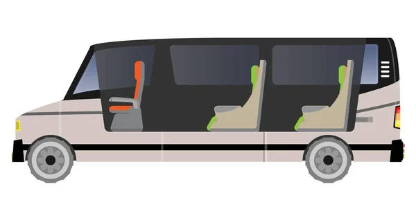 客车汽车 显示座椅内汽车矢量和插图 — 图库矢量图片