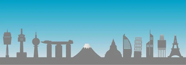 International City Skyline Silhouette Vector Illustration — Stock Vector