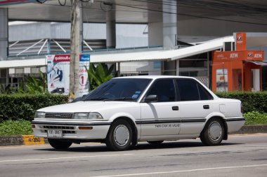 Chiangmai, Tayland - 11 Eylül 2018: Özel Old araba, Toyota Corolla. Fotoğraf Road Hayır 121 hakkında 8 km şehir merkezine Chiangmai, Tayland.