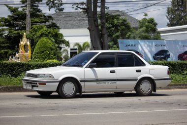 Chiangmai, Tayland - 11 Eylül 2018: Özel Old araba, Toyota Corolla. Fotoğraf Road Hayır 121 hakkında 8 km şehir merkezine Chiangmai, Tayland.