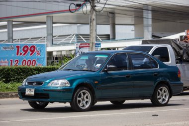Chiangmai, Tayland - 11 Eylül 2018: Özel Sedan Honda Automobil, Honda Civic arabadan. Yol no.1001 Chiangmai iş alanı 8 km.