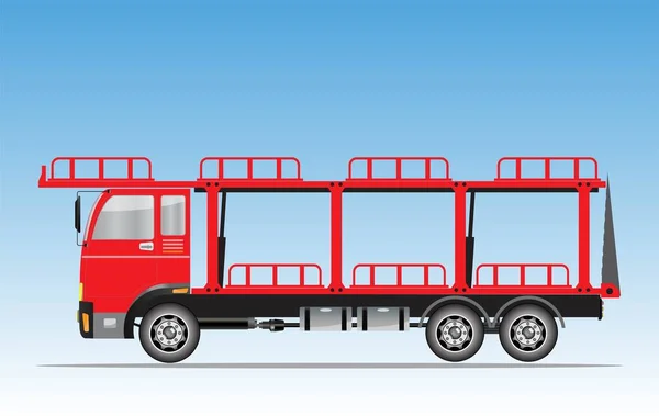 Lkw Für Autotransport Vektor Und Illustration — Stockvektor