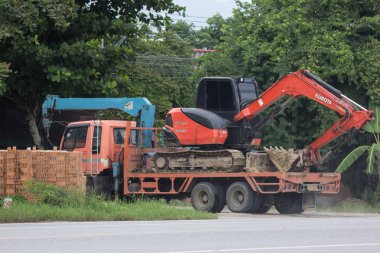Chiangmai, Tayland - 7 Ağustos 2018: Özel Kubota beko kamyon. Yol no.1001, Chiangmai şehir merkezine 8 km.