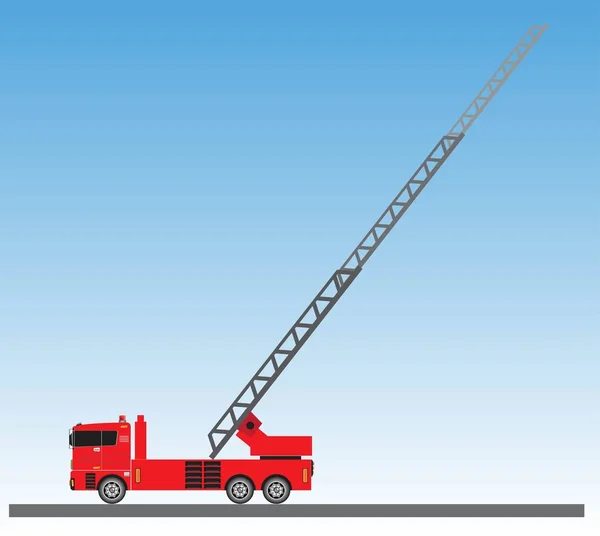Feuerwehrauto Auf Blauem Himmel Hintergrund Vektor — Stockvektor