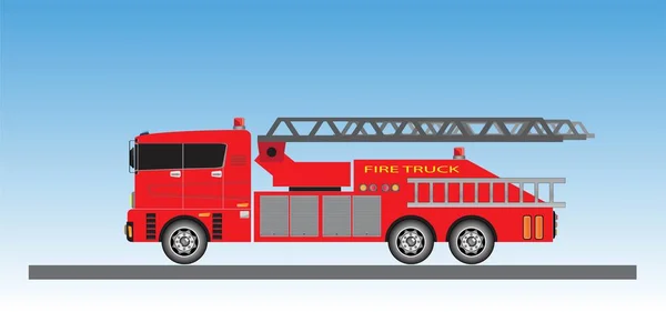 Camión Bomberos Cielo Azul Vector Fondo — Vector de stock