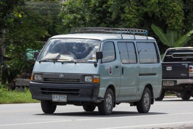 Chiangmai, Tayland - 7 Ağustos 2018: Özel Toyota Hiace eski Van araba. Yol no.1001, Chiangmai şehir merkezine 8 km.