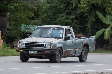 Chiangmai, Tayland - 7 Ağustos 2018: Özel Old pikap araba, Mitsubishi siklon. Yol no.1001, Chiangmai iş alanı 8 km.