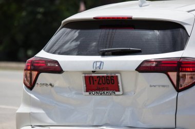 Chiangmai, Tayland - 7 Ağustos 2018: Özel araba yeni Honda Hrv şehir Suv otomobil. Yol no.1001 Chiangmai şehir merkezine 8 km.